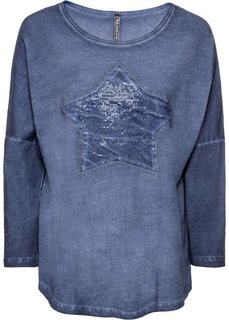 Футболка с пайетками (индиго) Bonprix