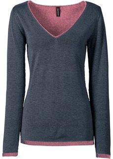 Пуловер из фасонной пряжи (синий/розовый) Bonprix