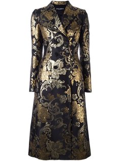парчовое пальто с цветочным рисунком Dolce &amp; Gabbana