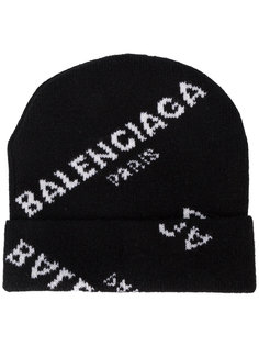 вязаная шапка с логотипом Balenciaga