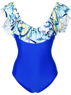 ruffled printed swimsuit Emilio Pucci