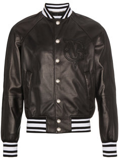 кожаная куртка-бомбер с логотипом Givenchy