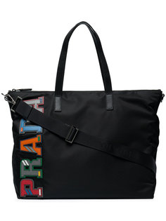 сумка-тоут с принтом логотипа Prada
