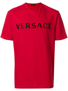 футболка с вышитым логотипом  Versace