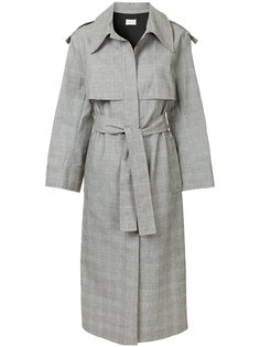 checked trench coat I Am Studio