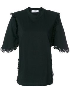 футболка с кружевной отделкой MSGM