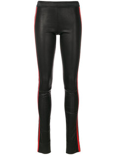 leather leggings with contrasting side bands Drome