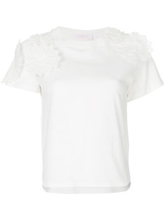 футболка с цветочным украшением  See By Chloé