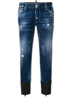 джинсы с контрастными манжетами  Dsquared2