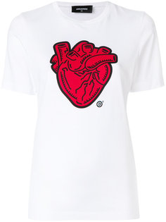 футболка с принтом сердца  Dsquared2