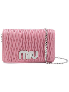 quilted logo plaque shoulder bag Miu Miu