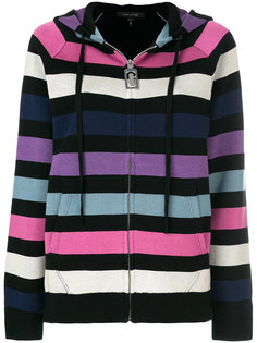 striped zip front hoodie Marc Jacobs