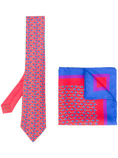 tortoise print tie and pocket square Etro