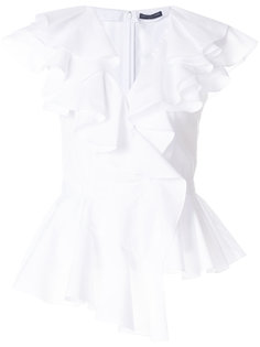 блузка с короткими рукавами и оборкой  Alexander McQueen