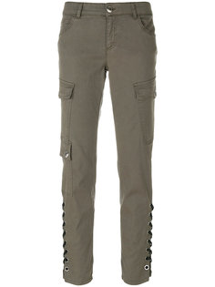 lace up cargo trousers Versus
