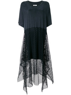 платье-футболка с сетчатой вставкой  Mm6 Maison Margiela