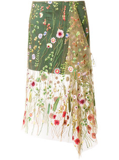 многослойная юбка с цветочной вышивкой  Marquesalmeida