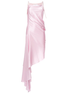 асимметричное платье с ремешками с пряжками Marquesalmeida