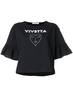 укороченная футболка с рукавами с воланами Vivetta