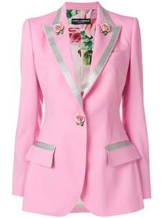 однобортный блейзер с розами  Dolce &amp; Gabbana