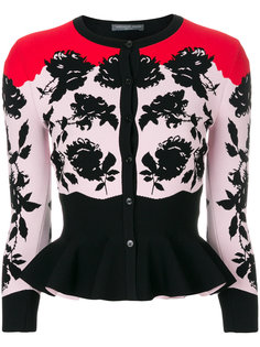 floral print peplum cardigan Alexander McQueen