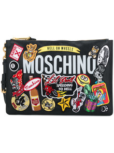 клатч с аппликацией Moschino