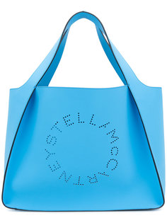 перфорированная сумка-тоут с логотипом  Stella McCartney