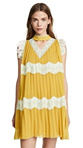 endless rose Pleated Flowy Dress with Choker
