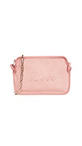 Edie Parker Amy Love Suede Cross Body Bag