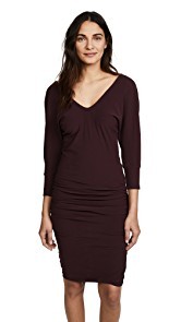 James Perse High Twist Jersey Deep V Dress