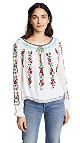 Needle &amp; Thread Cross Stitch Flower Top