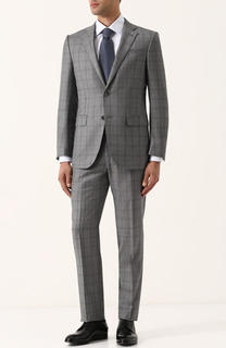 Шерстяной костюм в клетку с пиджаком на двух пуговицах Ermenegildo Zegna