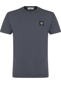 Хлопковая футболка с логотипом бренда Stone Island