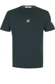 Хлопковая футболка с логотипом бренда Stone Island