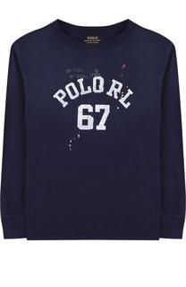 Хлопковый лонгслив с принтом Polo Ralph Lauren