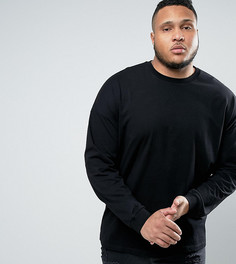 Черный oversize-лонгслив с манжетами ASOS PLUS - Черный