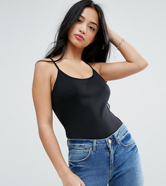 Боди с овальным вырезом ASOS PETITE - Черный