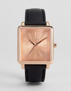 Часы с черным кожаным ремешком Nixon K Squared - Черный