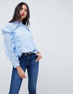 Блузка с кружевными вставками ASOS - Синий