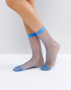 Синие носки в крупную сетку ASOS - Синий