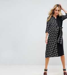 Платье-рубашка в клетку с завязкой ASOS Maternity NURSING - Мульти