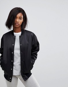 Черный бомбер на кнопках Adidas Originals - Черный