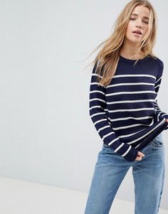 Джемпер в полоску с круглым вырезом Brave Soul - Темно-синий