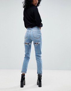 Выбеленные узкие джинсы в винтажном стиле ASOS FARLEIGH - Синий