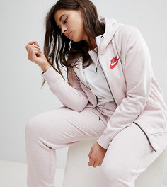 Худи розового цвета на молнии Nike Plus - Розовый