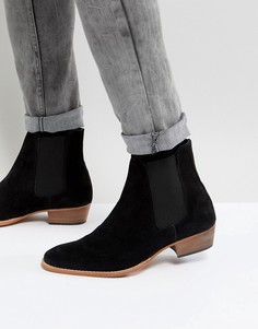 Черные замшевые ботинки челси с кубинским каблуком ASOS - Черный