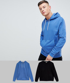 Комплект из синего худи и черного свитшота ASOS - СКИДКА - Мульти