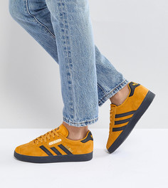 Желтые кроссовки с темной каучуковой подошвой adidas Originals Gazelle Super - Желтый