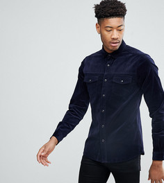 Вельветовая рубашка в стиле вестерн узкого кроя ASOS TALL - Темно-синий