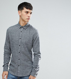 Темно-серая узкая саржевая рубашка ASOS TALL - Серый